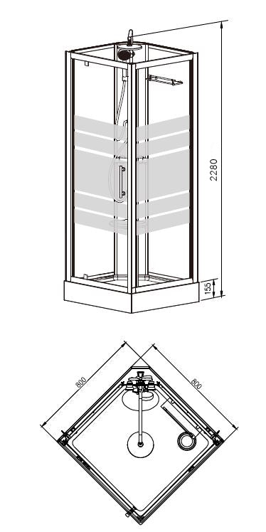 Thermo complete douchecabine | 80x80x218cm | 5mm glas - WDtegels
