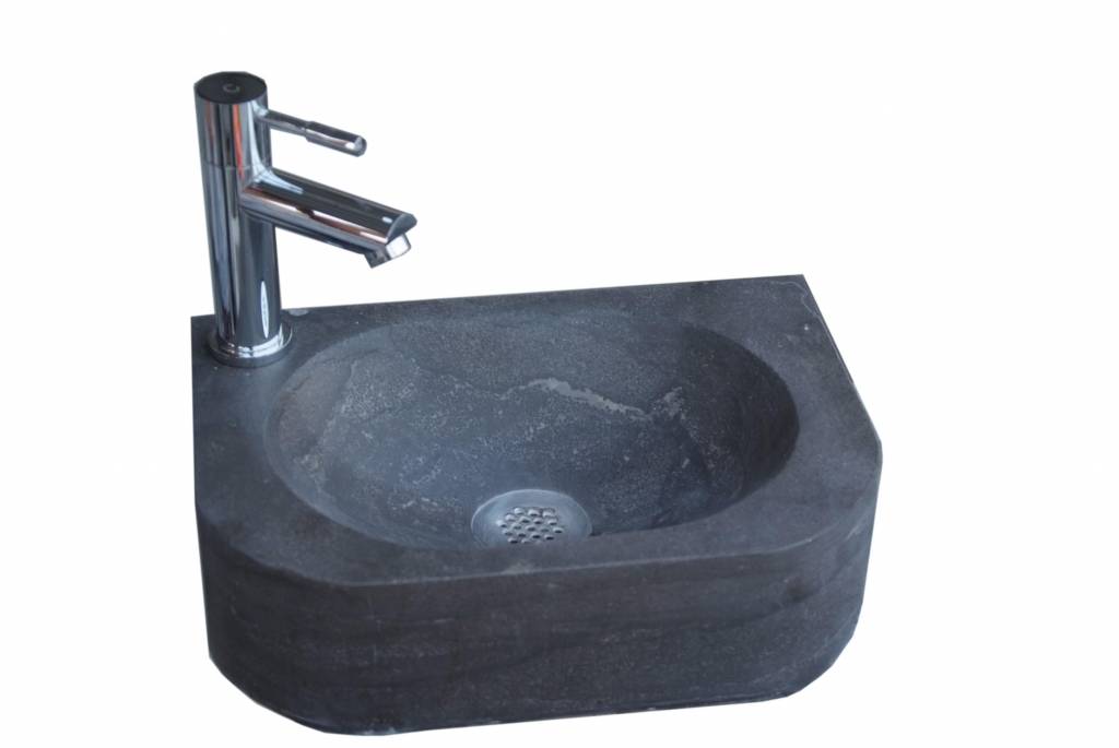 Combi pakket Natuursteen fontein Flow met kraan, rooster en sifon - WDtegels
