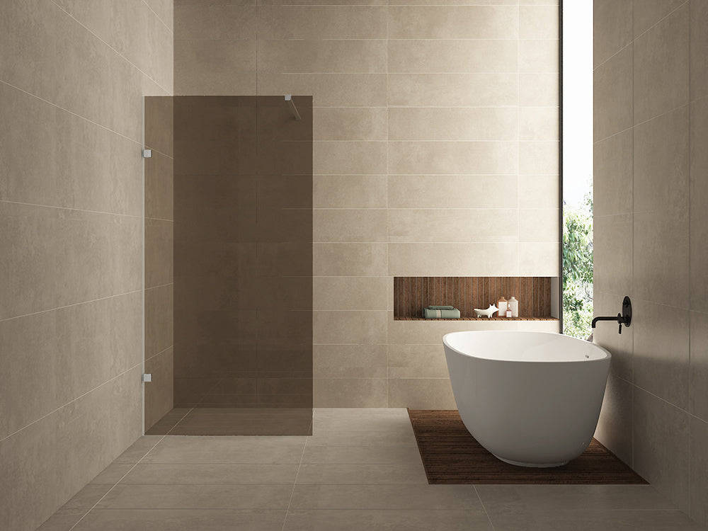 Less inloopdouche 900 x 2000 x 8 mm nano vintage brons glas/geborsteld staal