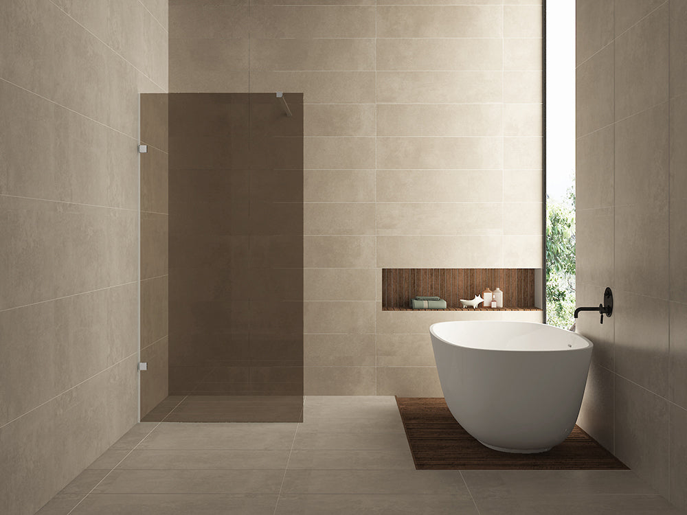 Less inloopdouche 1000 x 2000 x 8 mm nano vintage brons glas/chroom