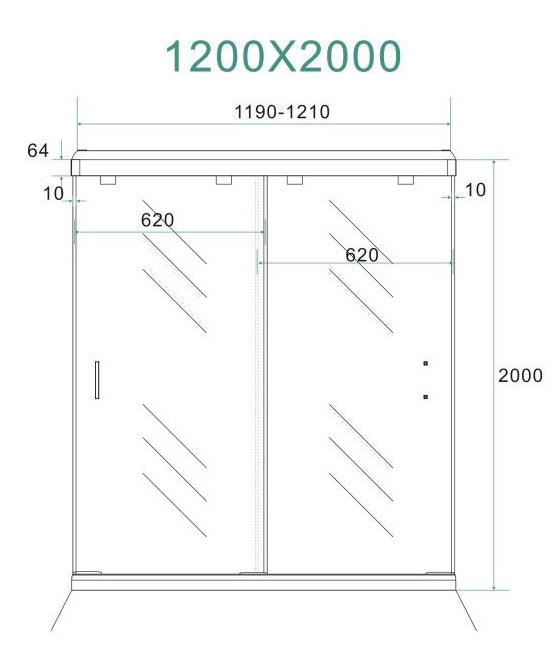 puertas correderas de nicho doble 1200x2000