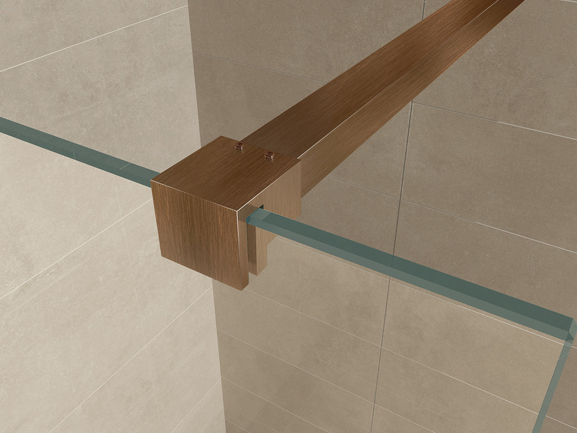 Slim profielset met stabilisatiestang 120 cm geborsteld brons koper - WDtegels