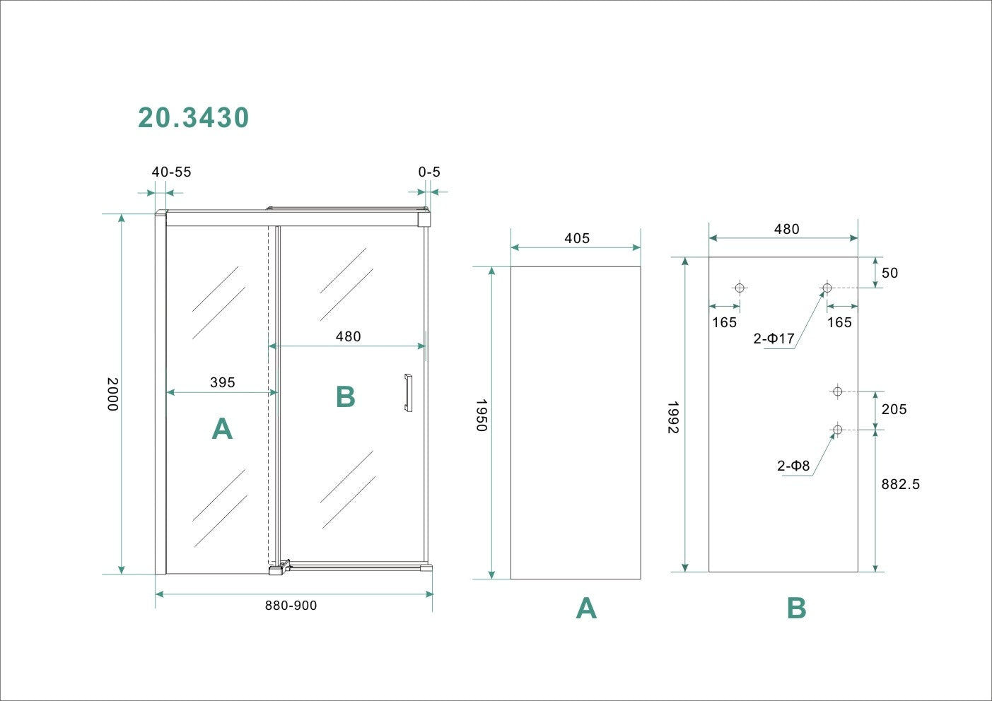 Wiesbaden Softclose 2.0 douchedeur 90x200 cm - WDtegels