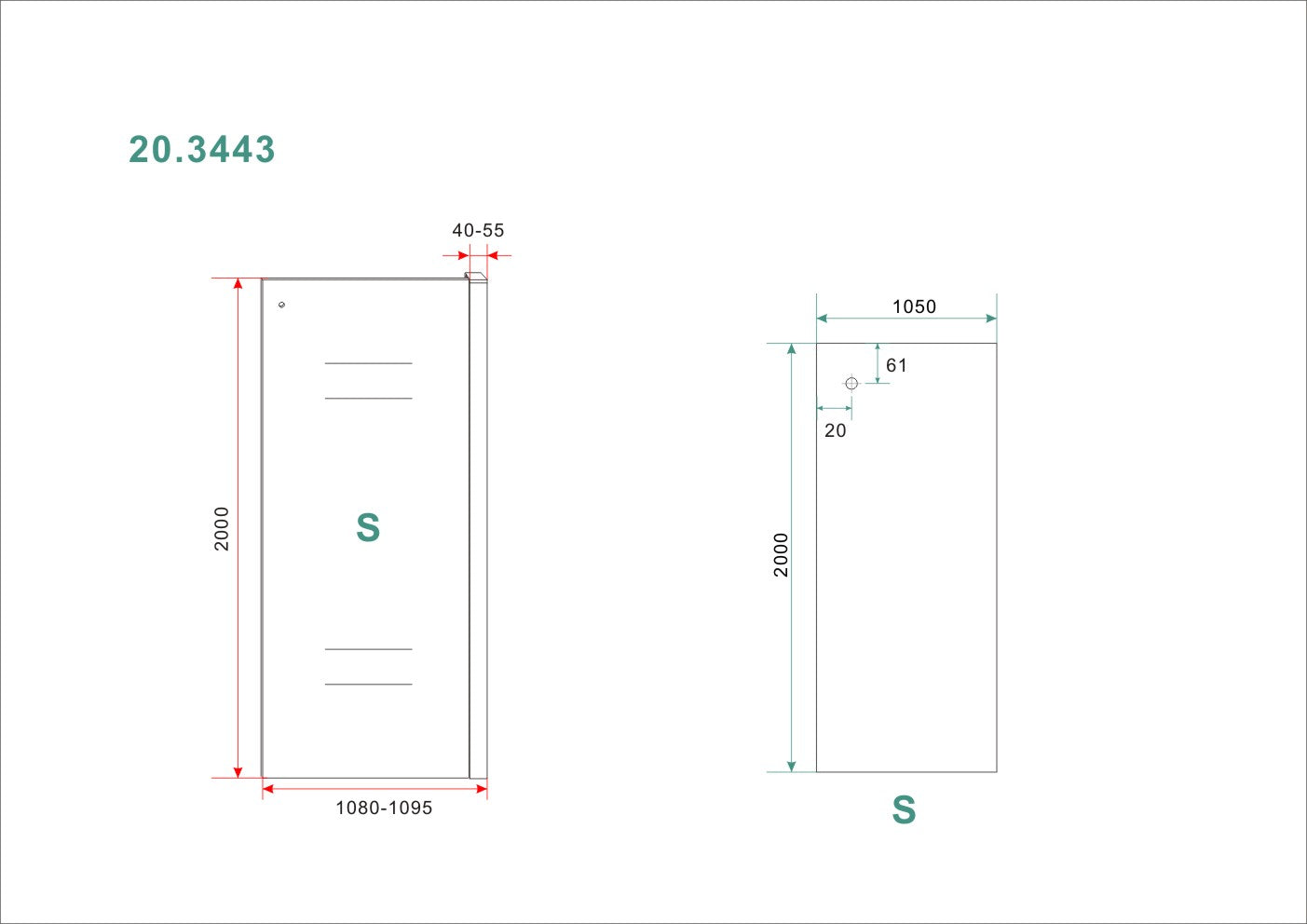 Side zijwand voor Puerta en Slide nisdeur | 110x200cm | 8 mm nano helder | Glas/chroom - WDtegels