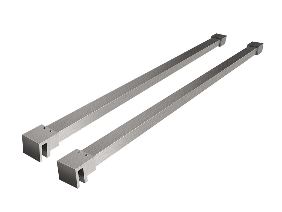Slim set stabilisatiestangen 120 cm voor vrijstaande inloopdouches geborsteld staal - WDtegels