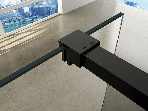 Slim profielset met stabilisatiestang 120 cm mat zwart - WDtegels