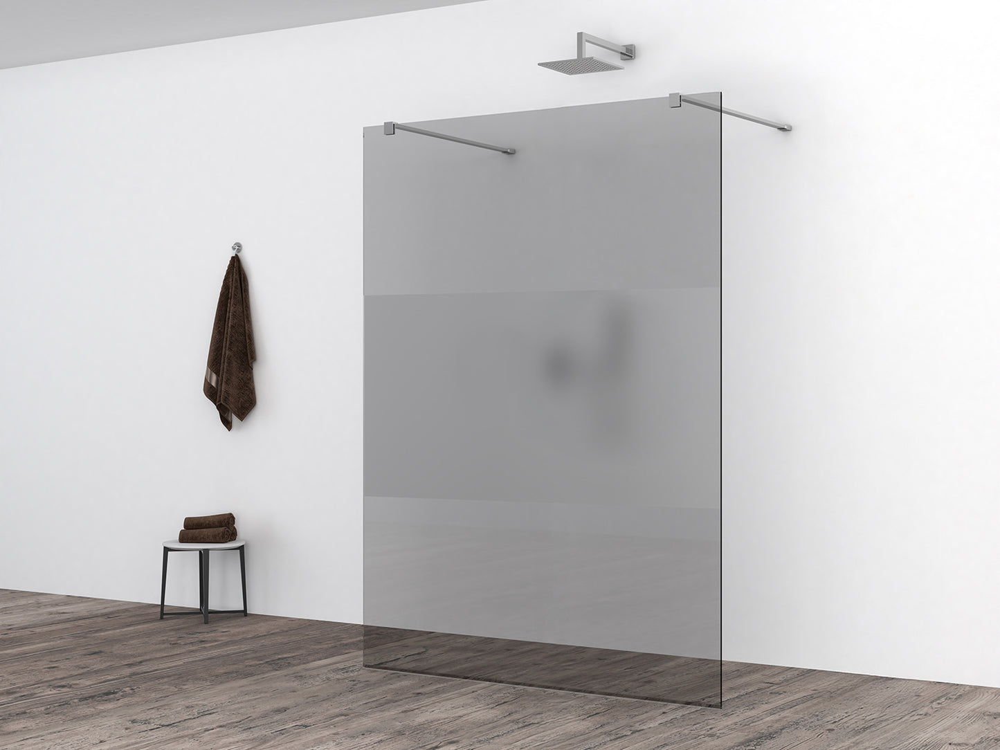 Slim glasplaat 1400 x 2000 x 8 mm nano rookglas met melkglas middenband - WDtegels