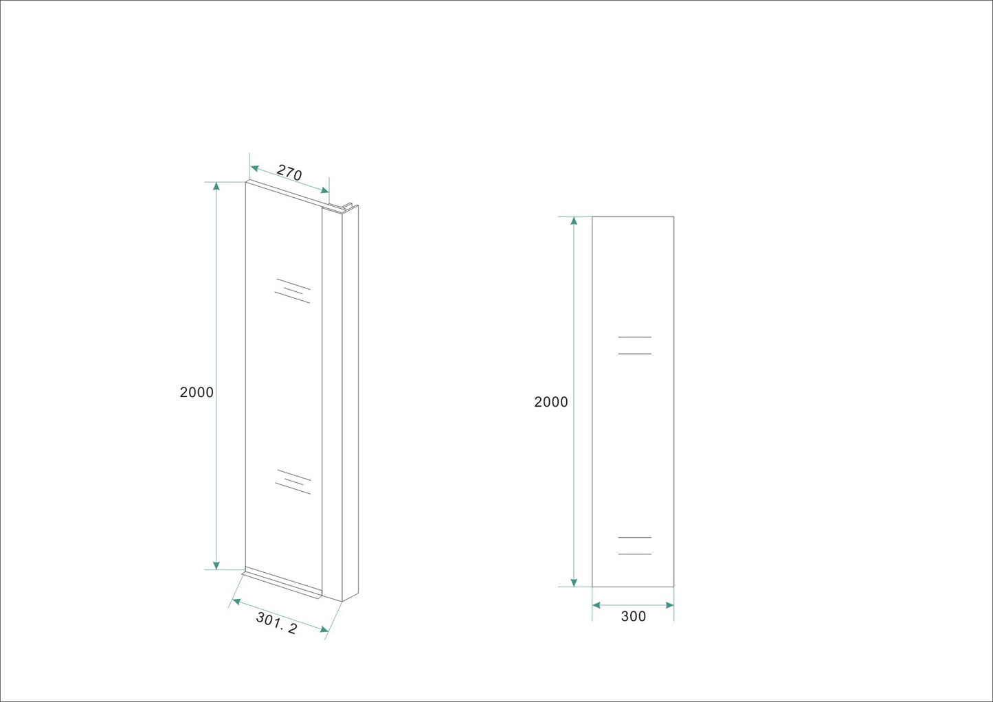 Comfort zijwand met hoekprofiel | 30x200cm | 10 mm nano helder | Glas/chroom - WDtegels