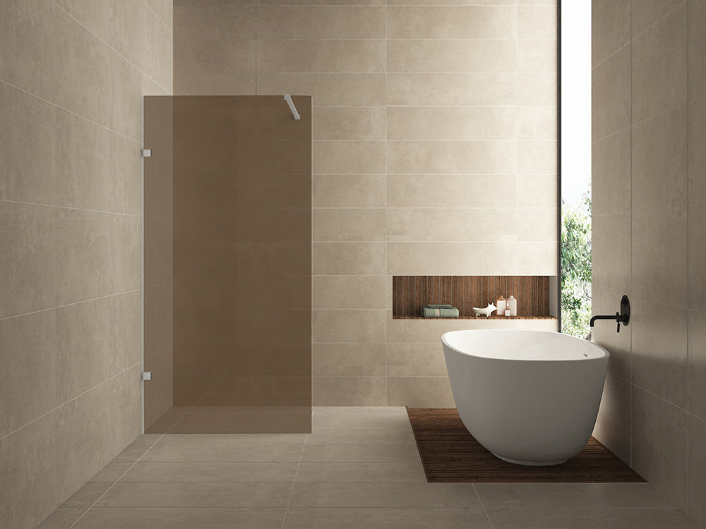 Less glasplaat 900 x 2000 x 8 mm nano vintage brons glas - WDtegels
