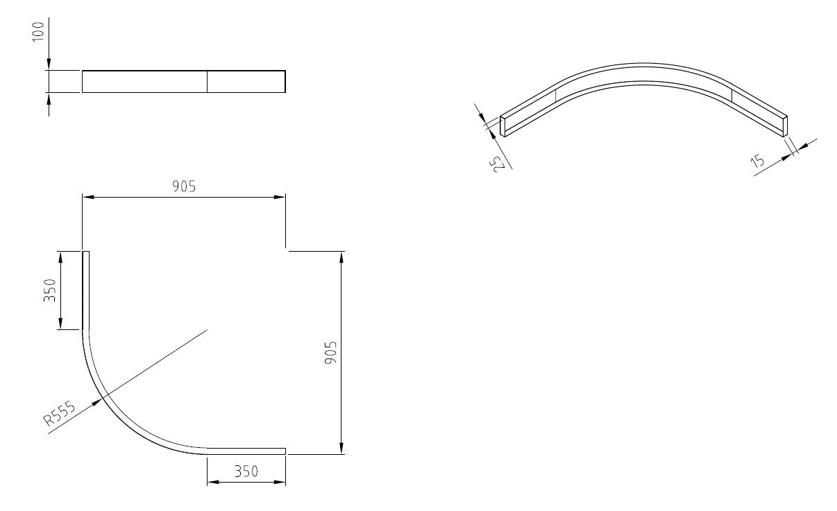 Wiesbaden voorzetpaneel + poten tbv 1/4 r.douchebak acryl 90x90x4 wit