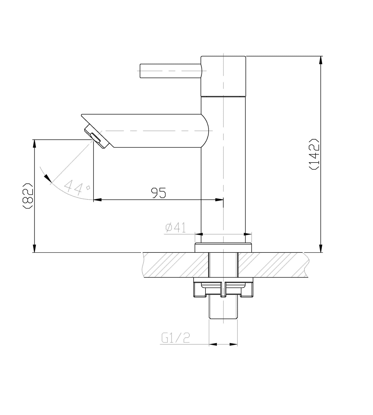 Grifo de fuente Imola de 1/2" de acero inoxidable cepillado