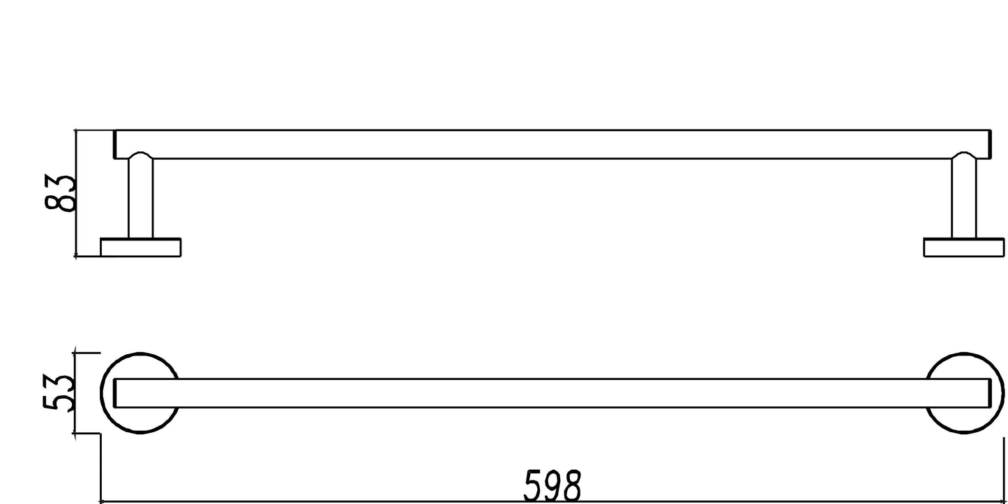 Wiesbaden 304-handdoekrek enkel 60cm RVS