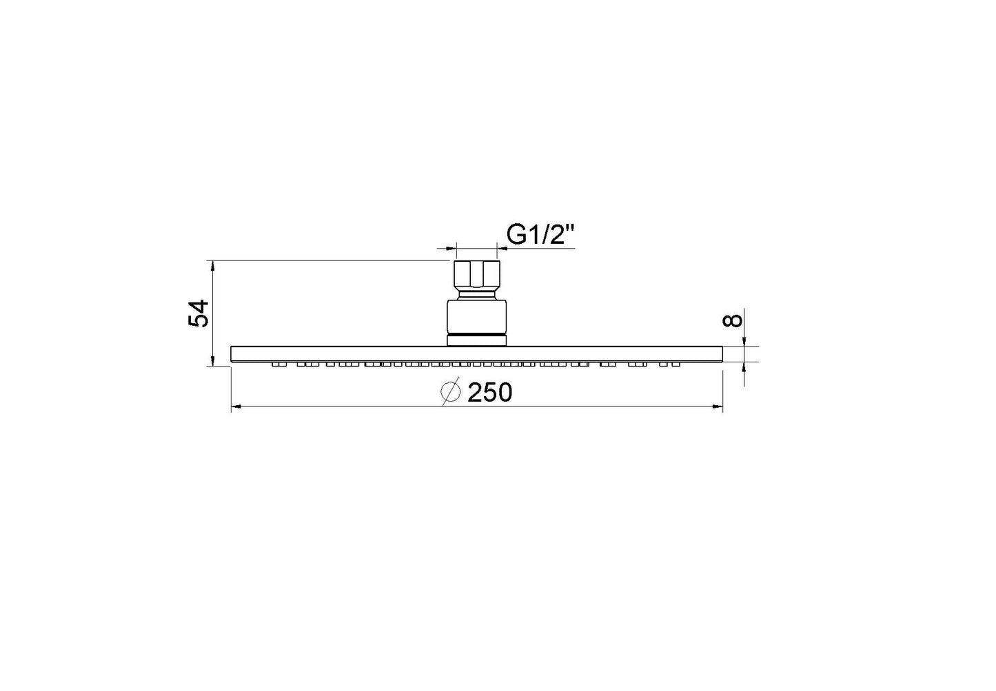 UniMatch hoofddouche rond | 25x0,8 cm | Geborsteld brons koper PVD - WDtegels