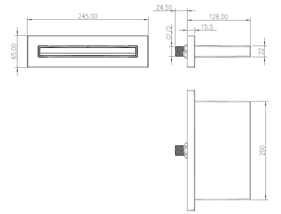 Wiesbaden ABS waterval bad-uitloop 200x22 chroom - WDtegels