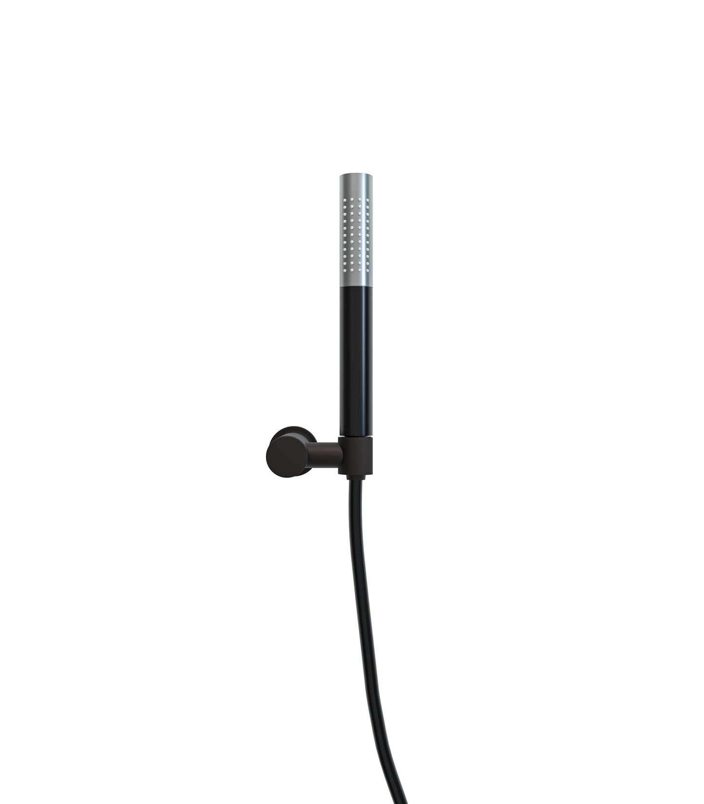 UniMatch handdoucheset met staafhanddouche 1 stand, doucheslang en wandhouder kantelbaar gunmetal/mat zwart - WDtegels