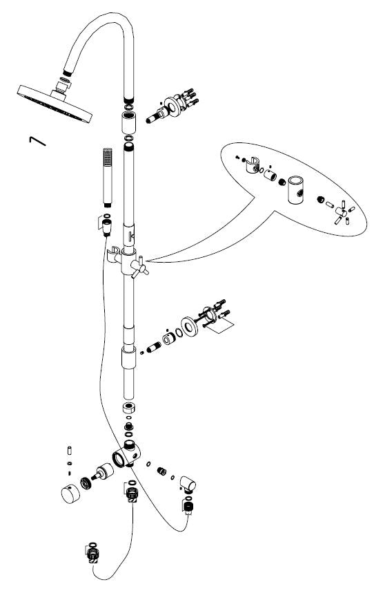 Wiesbaden Altara douchecomb.+omstel+20cm douchekop