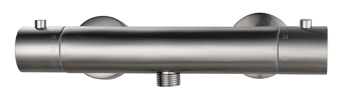 Rio thermostatische douchemengkraan 15 cm geborsteld staal - WDtegels