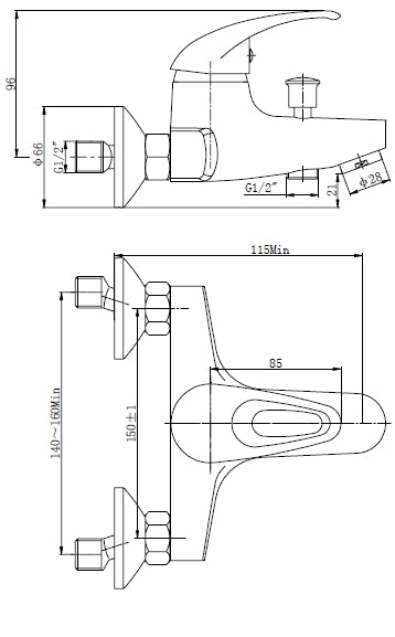 Grifo mezclador de baño Athos cromado
