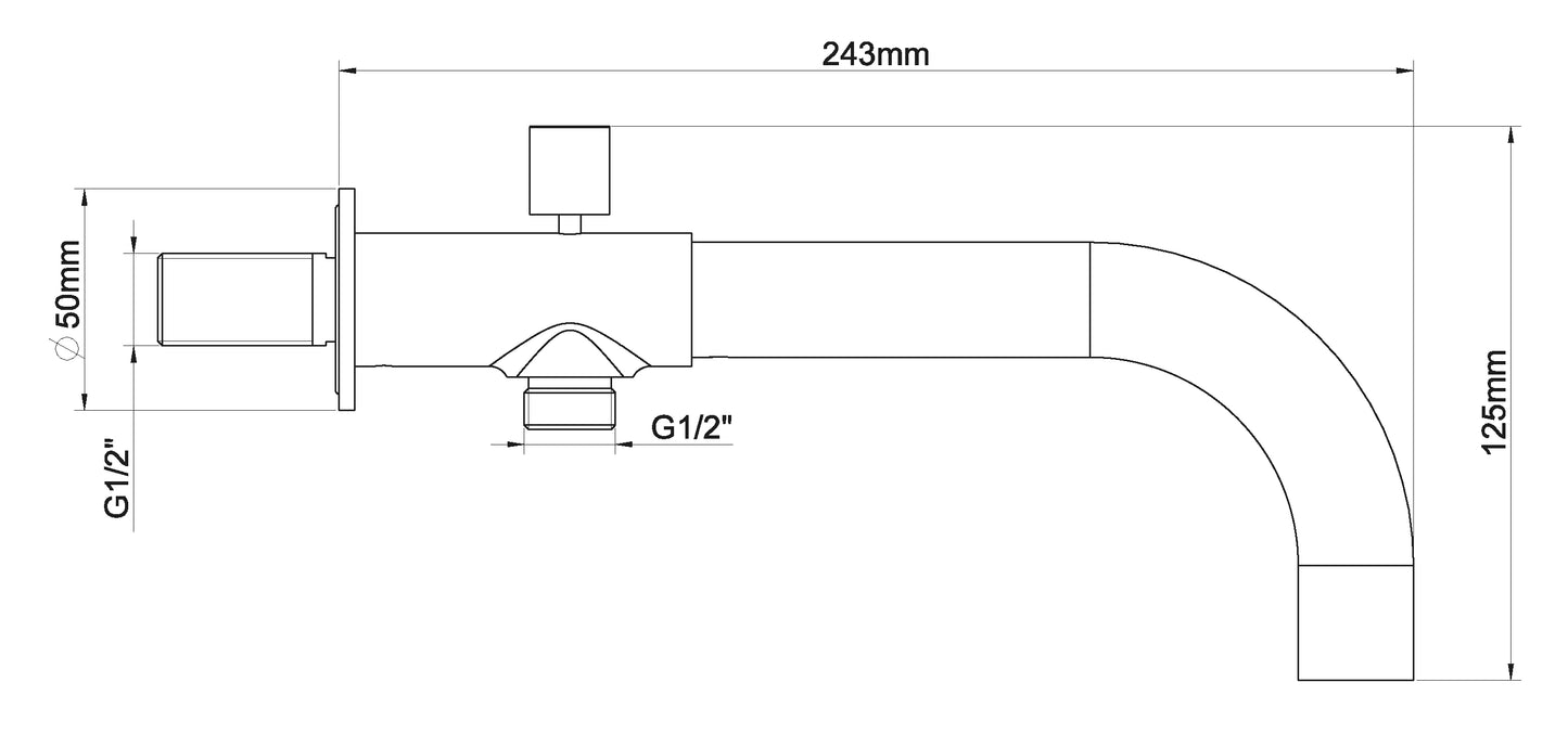 inbouw-baduitloop met omstel rond 23cm | Geborsteld staal PVD