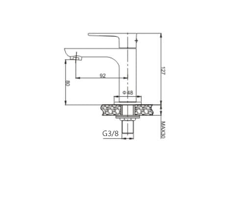 Casma fonteinkraan 1/2'' | Zwart/chroom