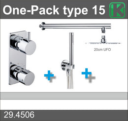 One-Pack inbouwthermostaatset type 15 UFO hoofddouche 20cm