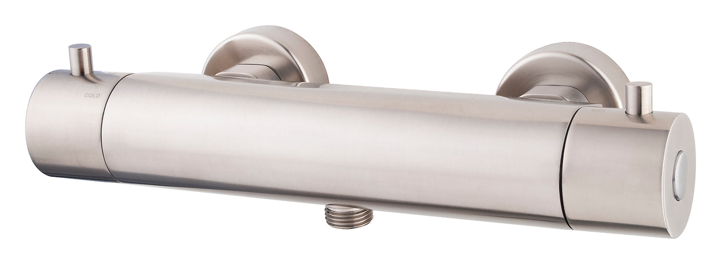 Caral Cool Touch thermostatische douchemengkraan geborsteld staal PVD - WDtegels