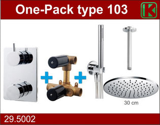 One-Pack inbouwthermostaatset type 103 Hoofddouche 30cm Chroom