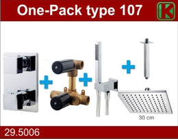 Wiesbaden one-pack inbouwthermostaatset type 107 CHR (30cm) - WDtegels