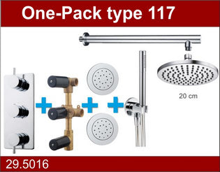 One-Pack inbouwthermostaatset type 117 Chroom