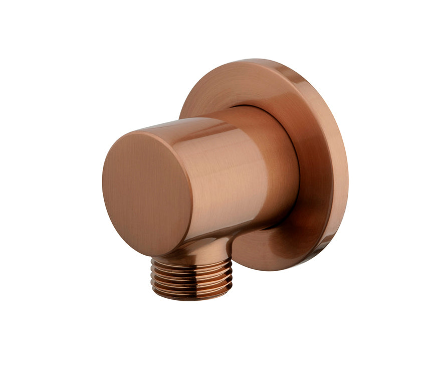 UniMatch wandaansluitbocht rond 1/2" geborsteld brons koper PVD