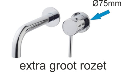 Caral rozet kraangedeelte eenhendel wastafelkraan 75mm chroom - WDtegels