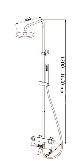 Wiesbaden Caral bad verlengbuis 50cm tbv douchestang chroom