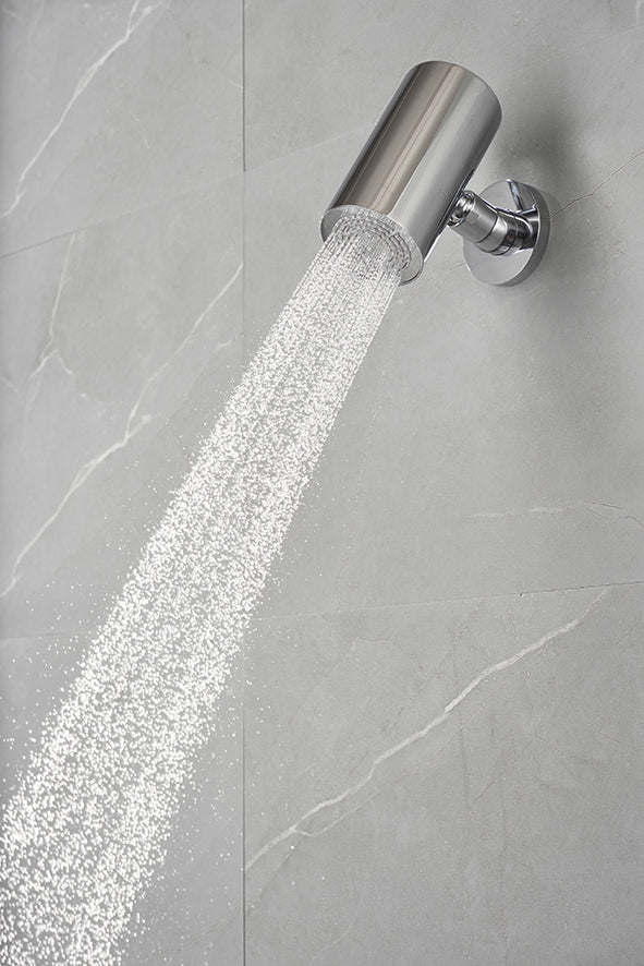 UniMatch Beam hoofddouche rond 1 stand met muurbevestiging chroom