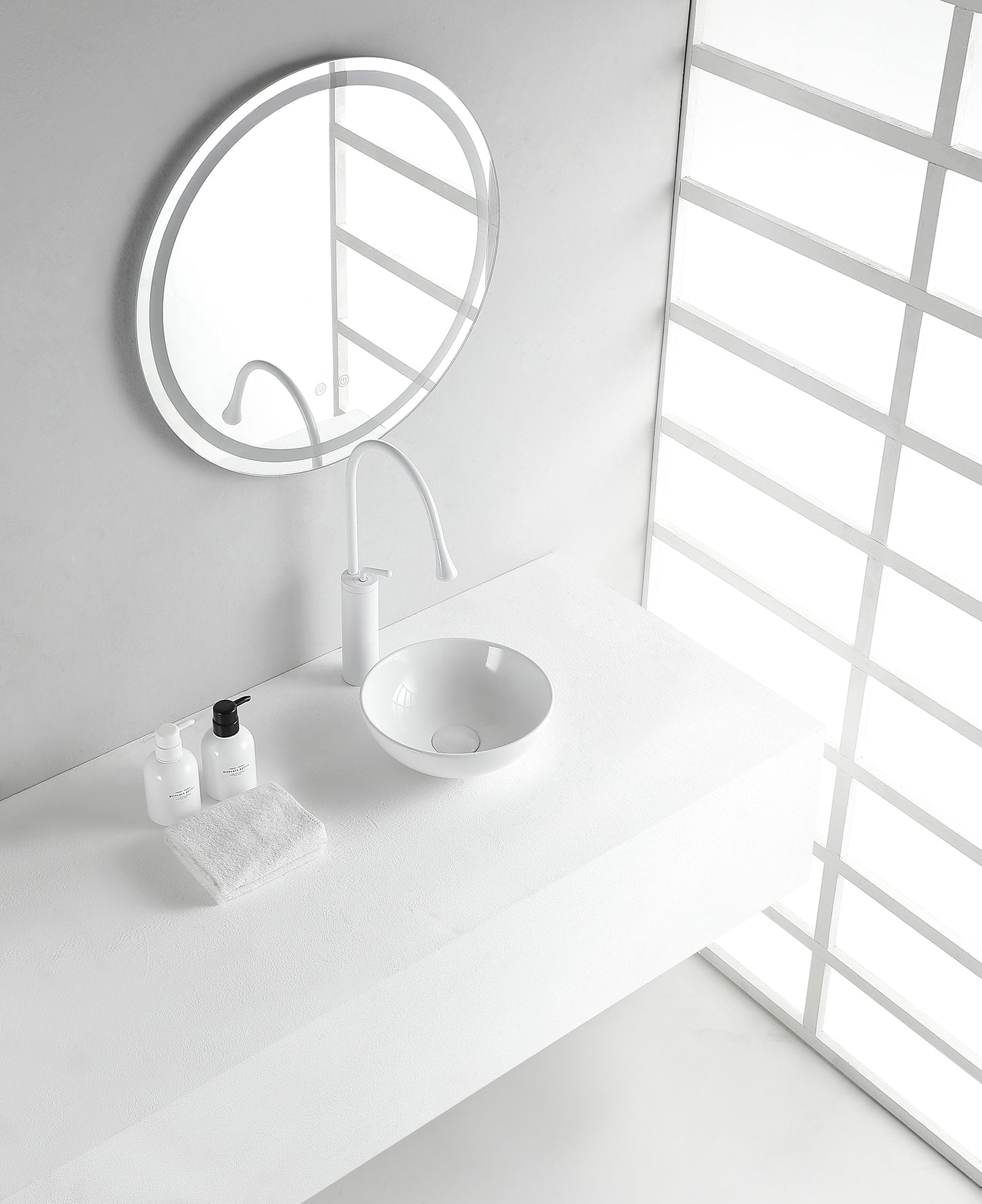 Kimo washbasin round 28 x 10 cm ceramic gloss white