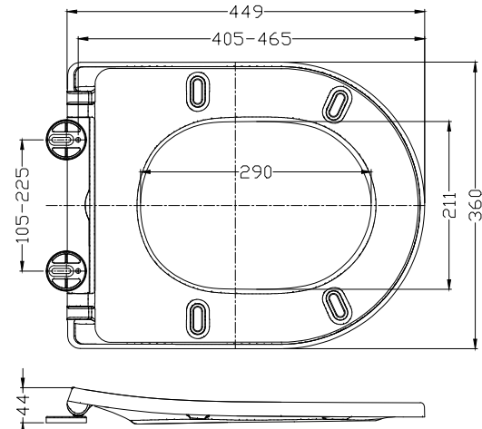 Shade slim toiletzitting softclose en quick release | Mat grijs