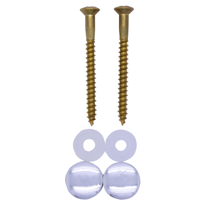 Potschroevenset zonder plug 2 stuks messing 5.5 x 70 mm afdekdop chroom - WDtegels