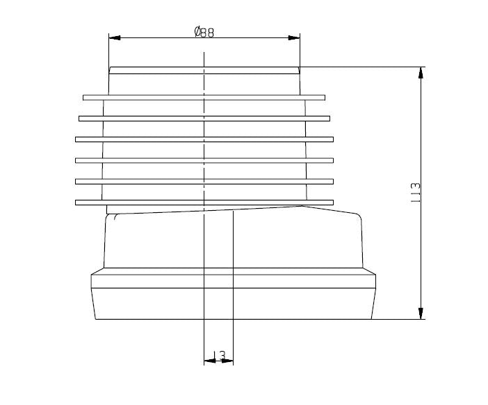 Maattekening Closetaansluitstuk offset 110x100mm Wit