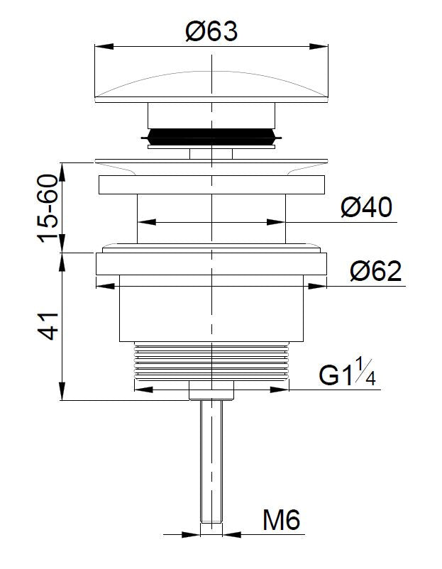 Wiesbaden luxe clickwaste 5/4 laag model chroom