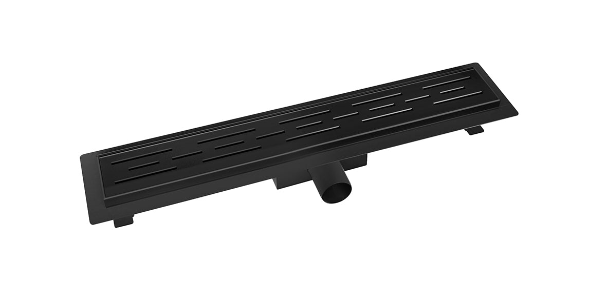 Douchegoot met flens en rooster 50 x 7 cm mat zwart