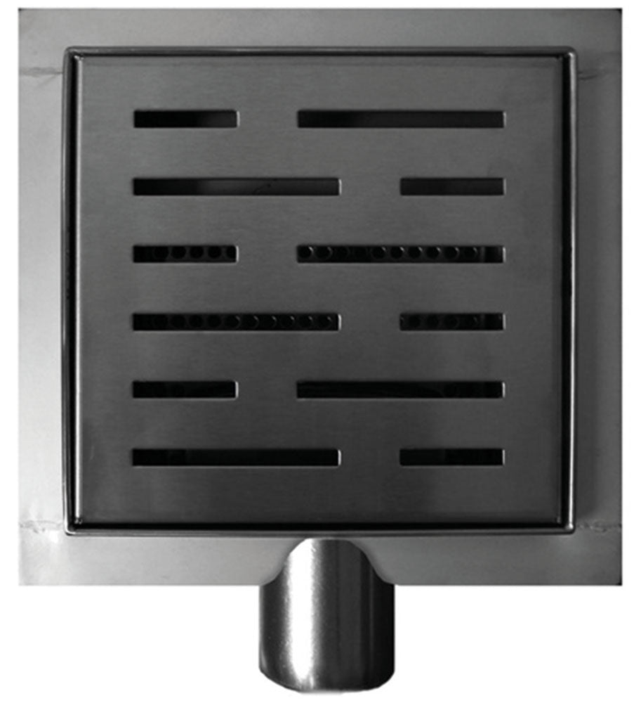 3e generatie doucheput met flens en zijuitlaat 15 x 15 cm RVS - WDtegels