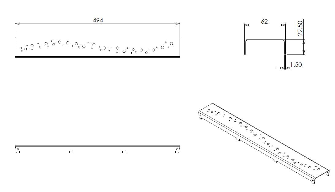 Wiesbaden Loose grid type 2 for 3rd generation shower drain 50cm