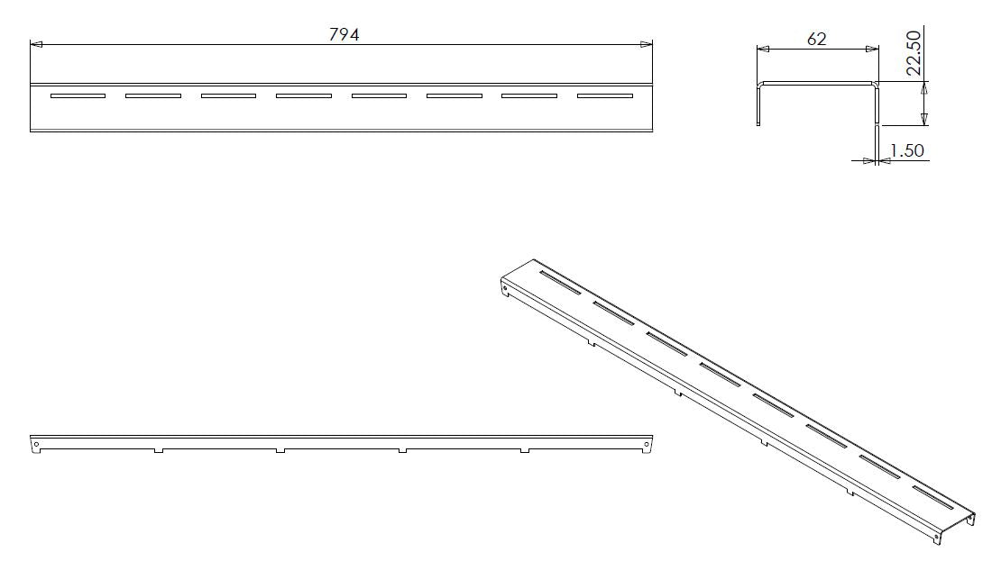 Wiesbaden Loose grid type 4 for 3rd generation shower drain 80cm