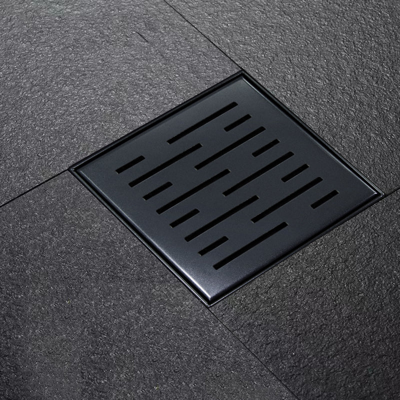 Doucheput met flens en zijuitlaat 15x15 cm mat zwart