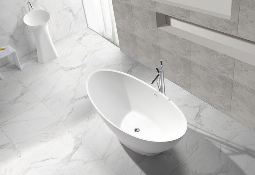 Wiesbaden Solid Surface vrijstaand bad type 2 186x82x59 - WDtegels