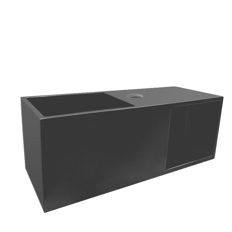 Julia fontein met nis 54 x 20 x 20 cm solid surface mat zwart - WDtegels