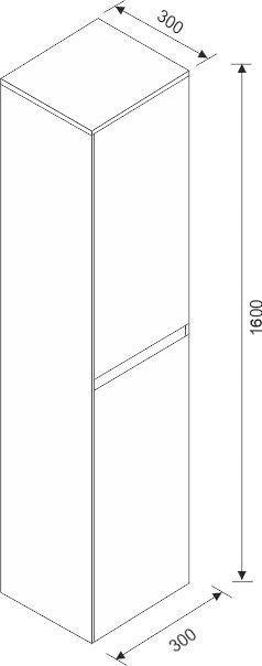 Wiesbaden Tigris Losse kast 1600x300x300 wit
