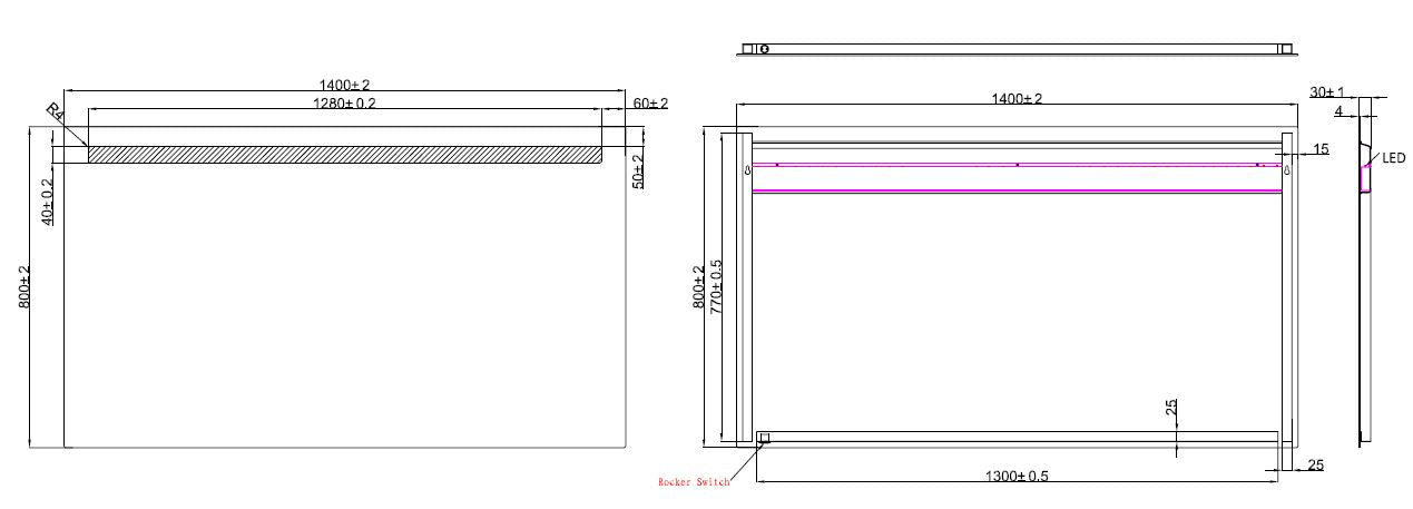 Wiesbaden Tigris spiegel met led verlichting 140x80cm - WDtegels
