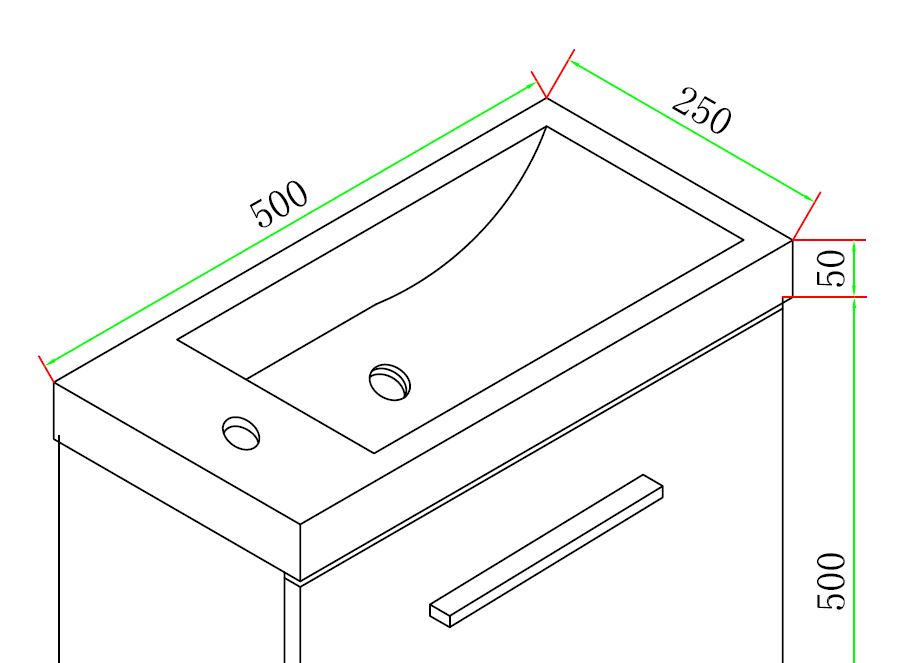 Wiesbaden Emma fonteinkastje + wastafel | 50x25x50cm | Wit