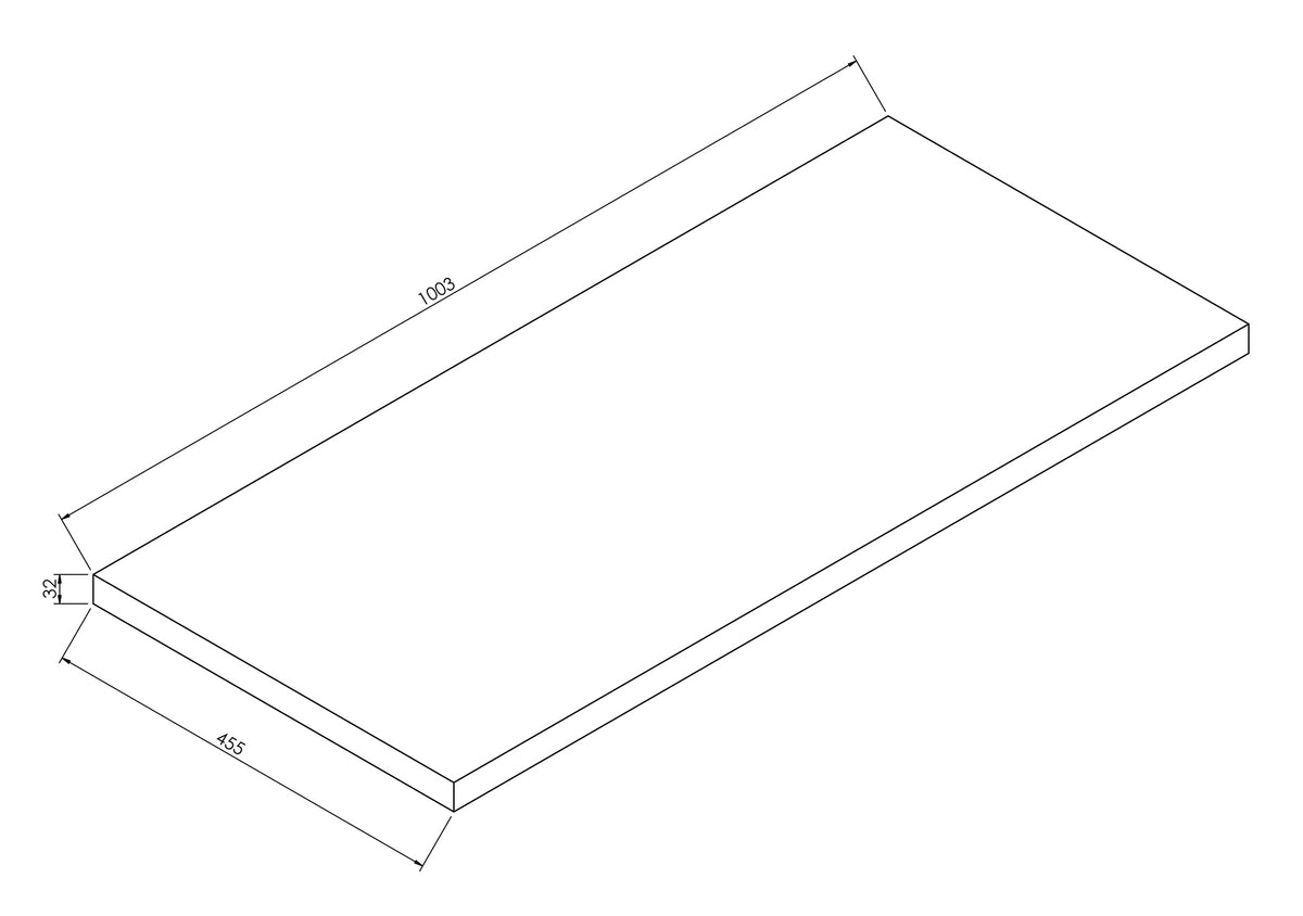 Maattekening Alvara topblad 100x46cm grijs eiken