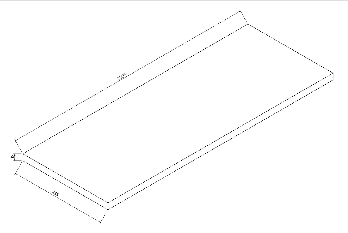 Maattekening Alvara topblad 120x46cm mat wit